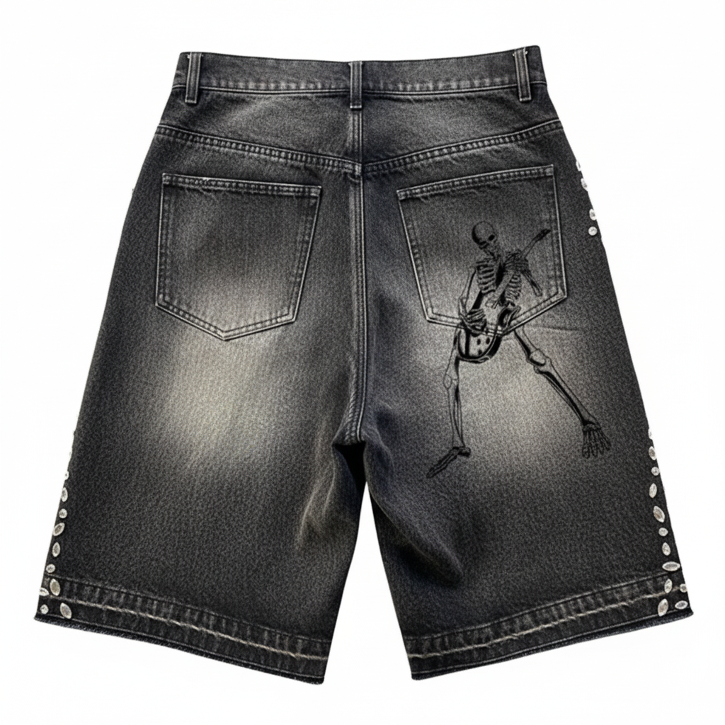 Retro Washed Denim Shorts