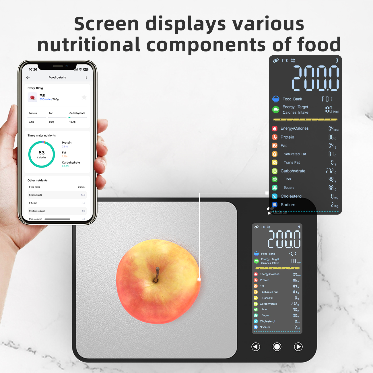 Smart Digital Portable Food Kitchen Scale