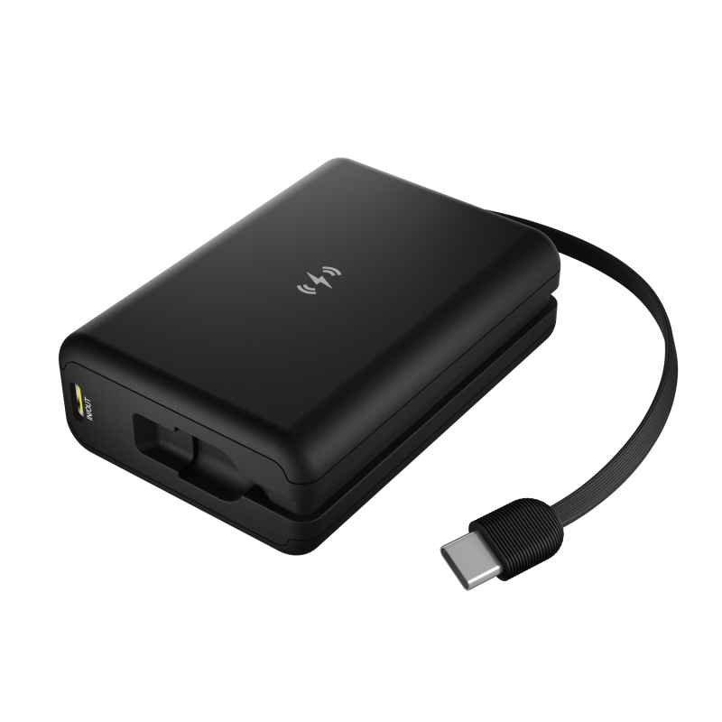 Mini Waterproof Portable Power Bank Built-in Cable...