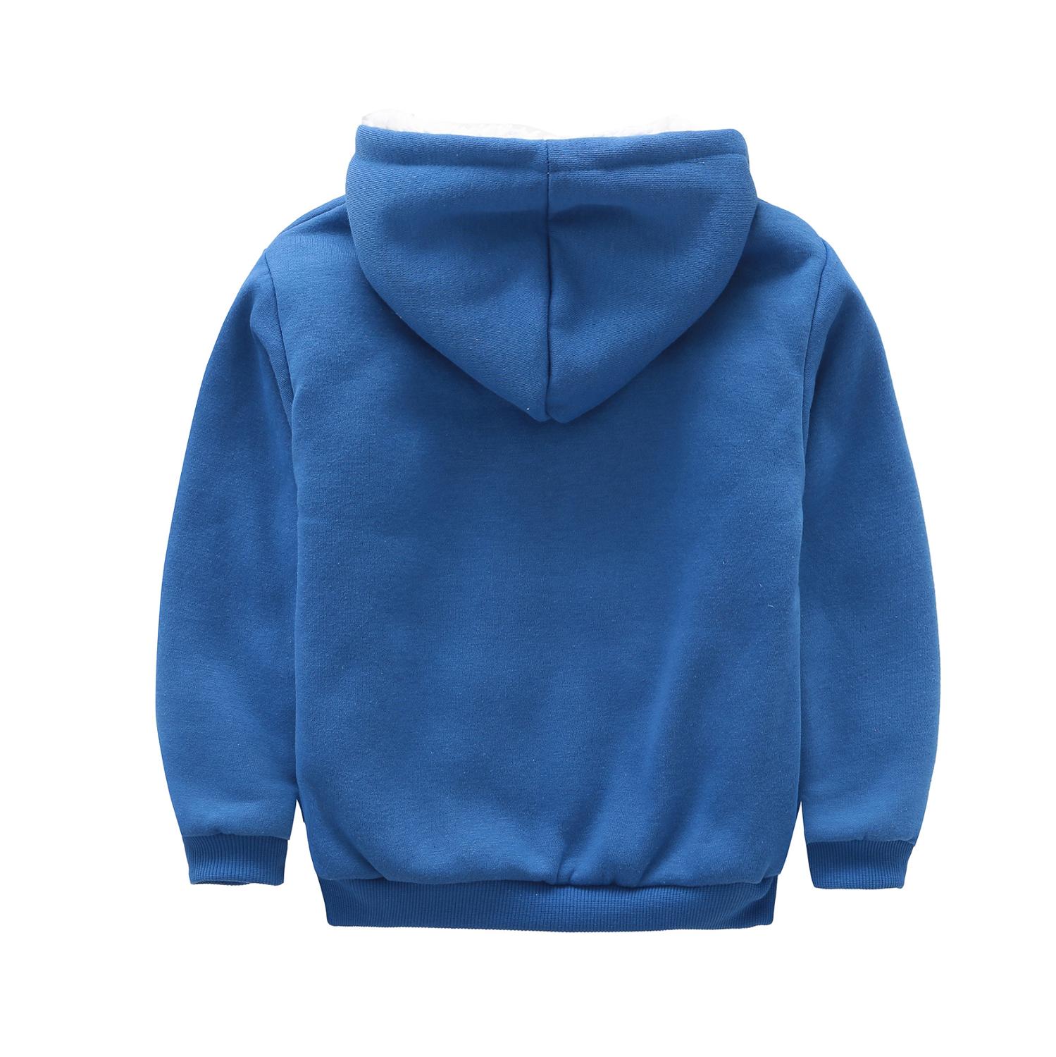 Children Clothes Boys Jackets Pure color Hooded Wool pullover upset ...