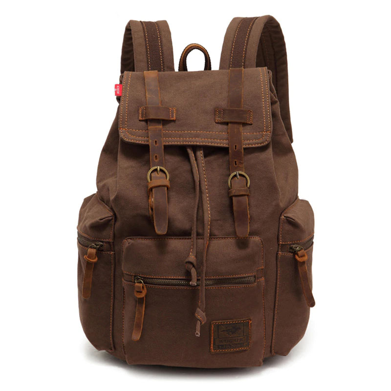 Fashion Men Backpack Vintage Canvas Backpack School Bag Men Travel Bags Large Capacity Travel Laptop Retro Bag
