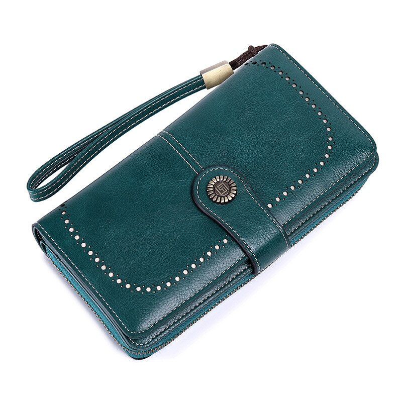 Women Wallet RFID Anti-theft Leather Wallets For Woman Long Zipper Large Ladies Clutch Bag Purse Card Holder