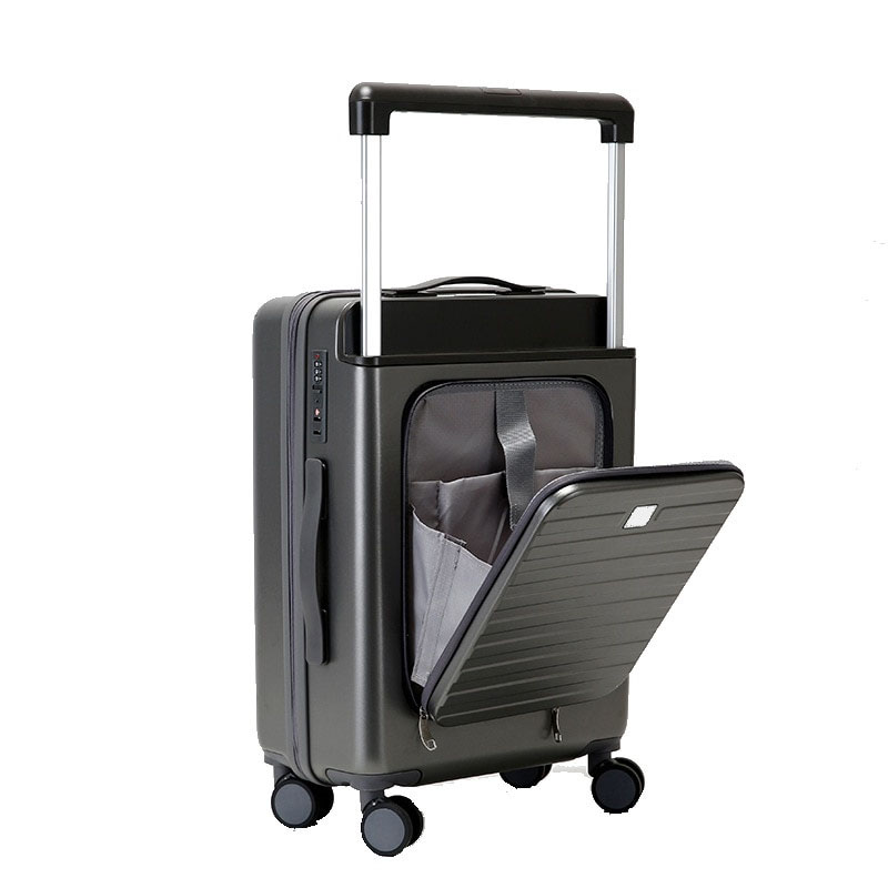 BeaSumore Fashion Front opening Rolling Luggage Spinner light Suitcase ...