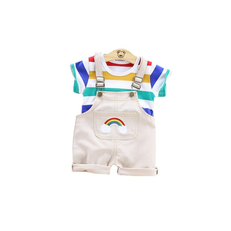 2Pcs Children Summer Clothes Sets Fashion Rainbow ...