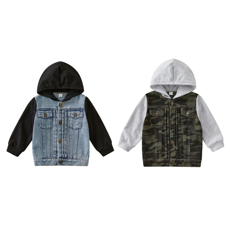 Children Jackets Coat Autumn Winter Boy Suit Girl Clothes Baby Denim Hooded Outwear Outfits Toddler Kids Clothing