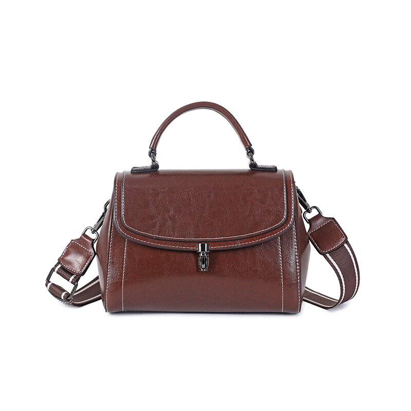 Messenger Bag Cowhide Coffee Leather Bag Handbags ...
