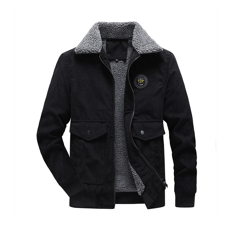 Warm Parker Jacket Men Autumn Winter Lambswool Loose Casual Jacket Men High Quality Fashion Corduroy Coat Thick