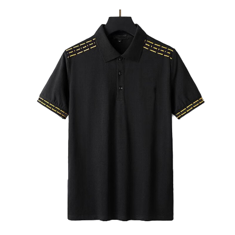 Fashion Designer Men's Polos Shirt T-shirt Summer Leisure Embroidery Pattern Cotton High Neck Shirt