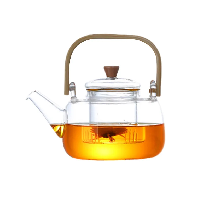 Heat Resistant Glass Teapot Clear Portable Kettle With Infuser for Kung Fu Tea Coffee Puer Tea Stainless Steel Strainer Teapot
