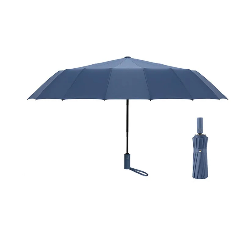 16 Ribs Large Umbrella Strong Fully Automatic Sunshade Rain Business Umbrella Men Women Luxury Male Windproof 3Folding Umbrellas