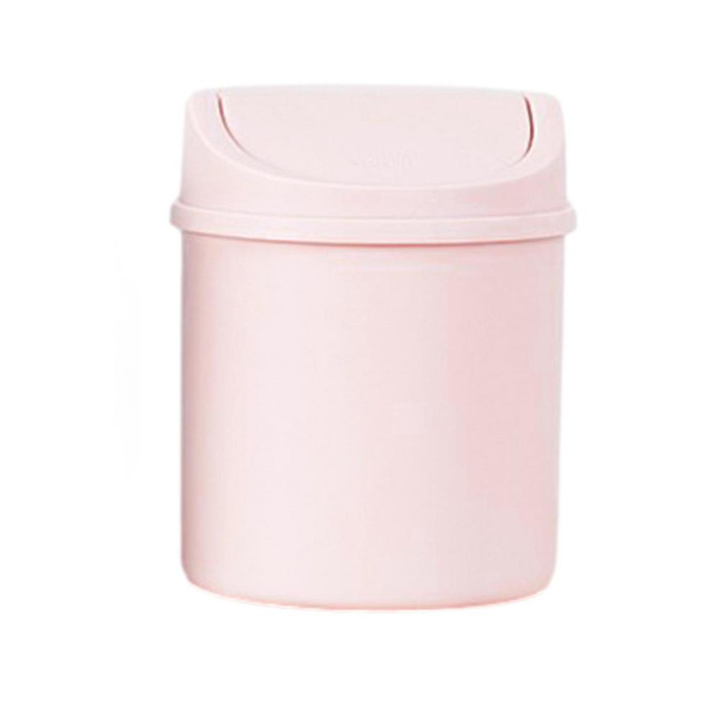 Mini Desktop Bin Small Trash Can Tube With Cover Bedroom Trash Garbage Can Clean Kitchen Storage Box Home Office Desk Dustbin