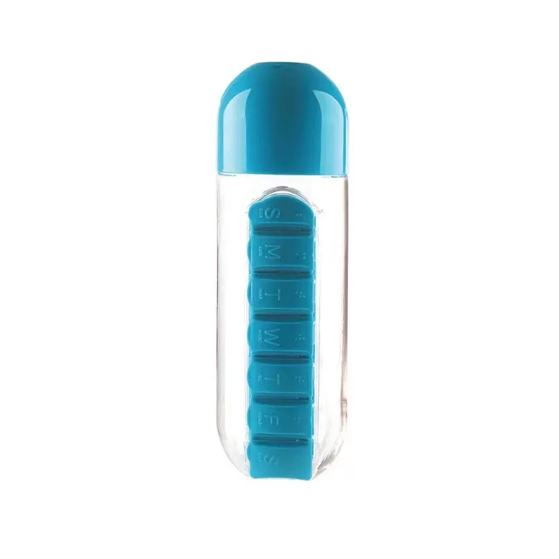Sports Plastic Water Bottle Combine Daily Pill Boxes Capsule Water Cup Medicine Organizer Drinking Bottles Waterbottle