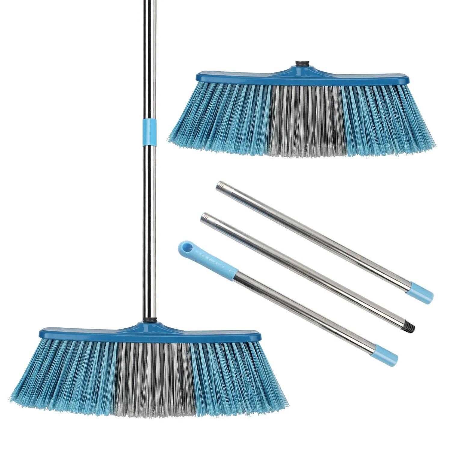 Big Floor Cleaning Broom Adjustable Long Handle Stiff Bristle Grout Brooms Scrubber for Cleaning Outdoor