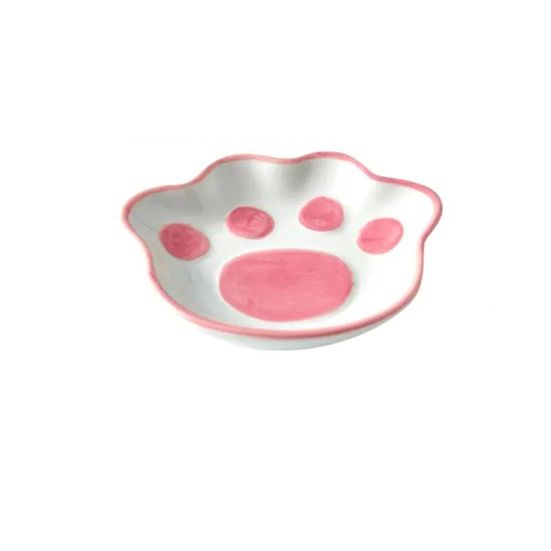 Cute Cat's Paw Taste Dish Ceramic Cartoon Dessert Plate Soy Fruit Sauce Dish Seasoning Bowl Household Dip Dishes
