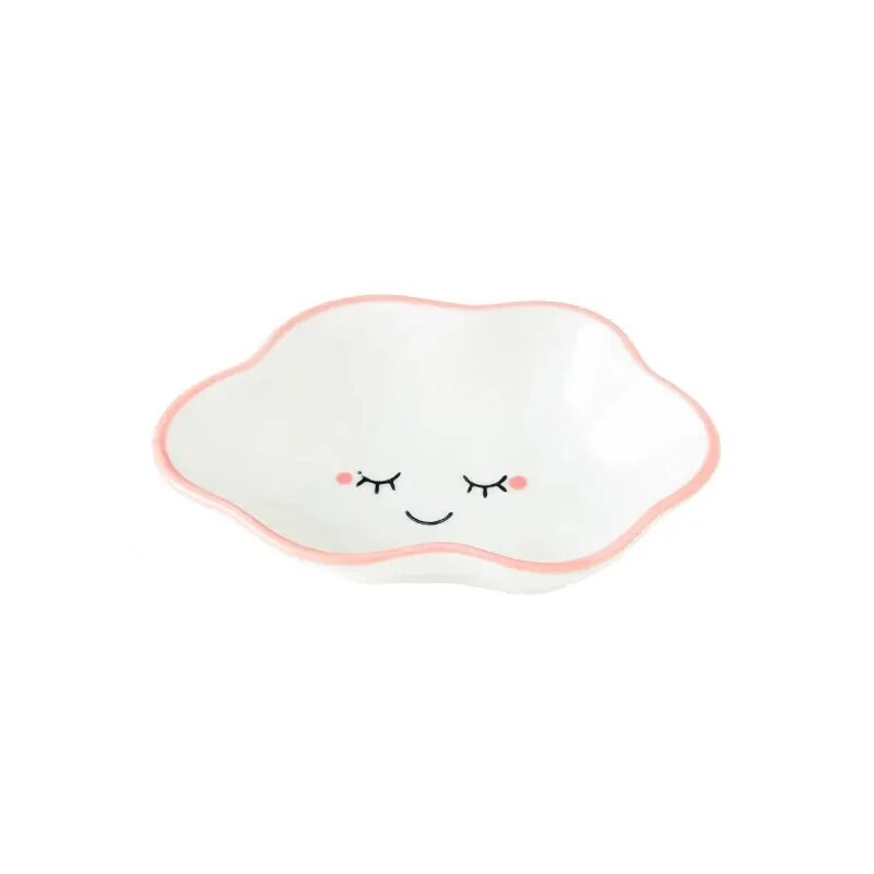 Ceramic Cute Clouds Dipping Sauce Dish Hot Pot Seasoning Dishes Salad Bowl Tableware Kitchen Soy Vinegar Snake Dessert Plate