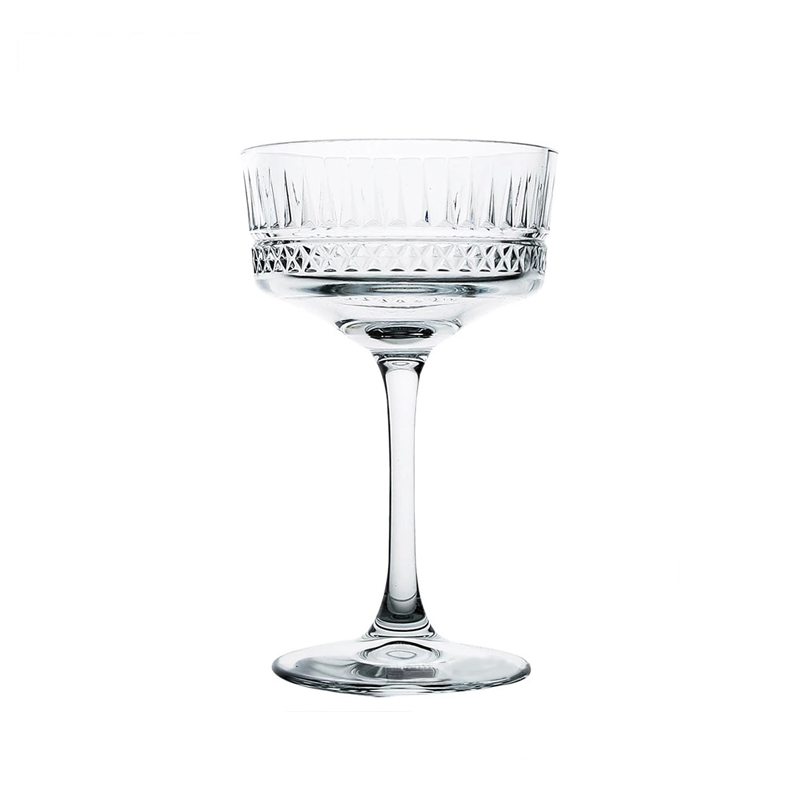 European Carved Wide Mouth Champagne Glass Martini...