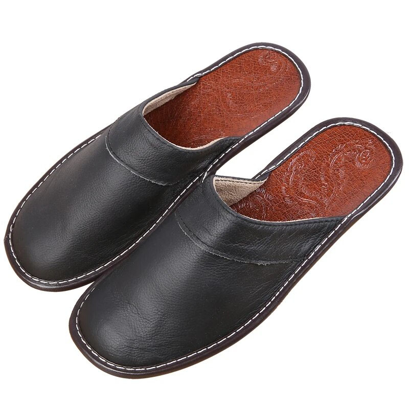 Mntrerm Men Slippers Spring And Autumn Genuine Lea...