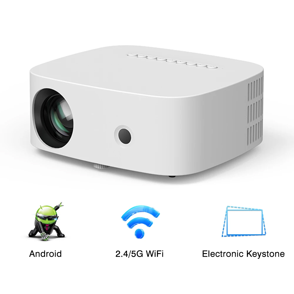 1080P Android Projector 5500 Lumens mini Portable Phone Smart TV 5G WIFI Office Home Theater LED Beamer