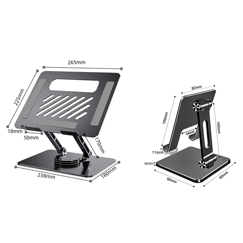 Aluminum Alloy Laptop Stand 360° Rotatable Notebook Holder Liftable Stand Compatible with 9.7-17 Inch Laptop Bracket Aluminum