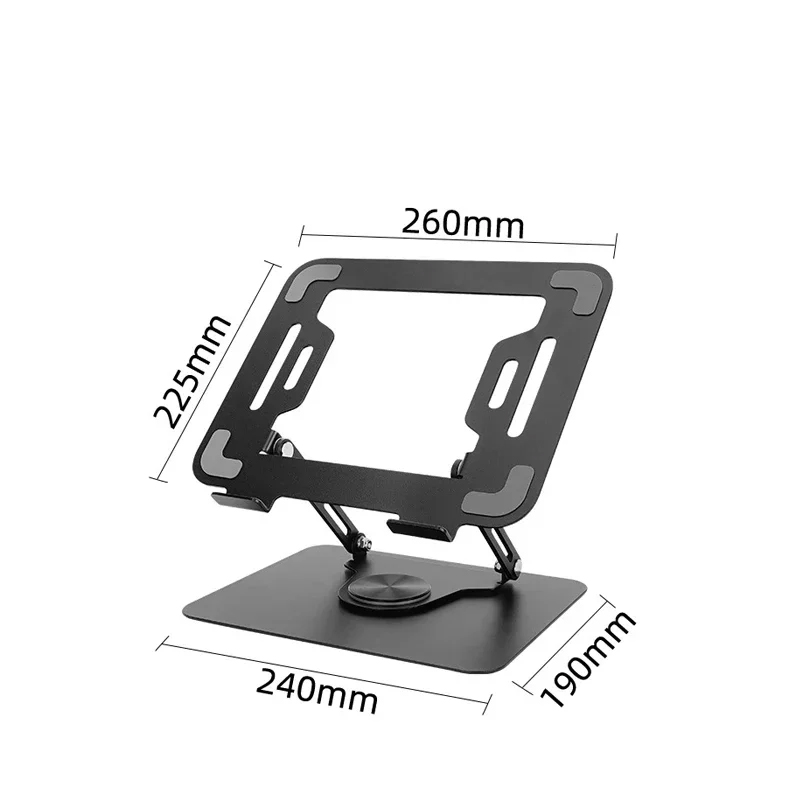 17 Inch Portable Laptop Stand Flat Cooling Desktop Lift Tablet Stand 360 Degree Notebook Dual-axis Rotating Laptop Folding Stand