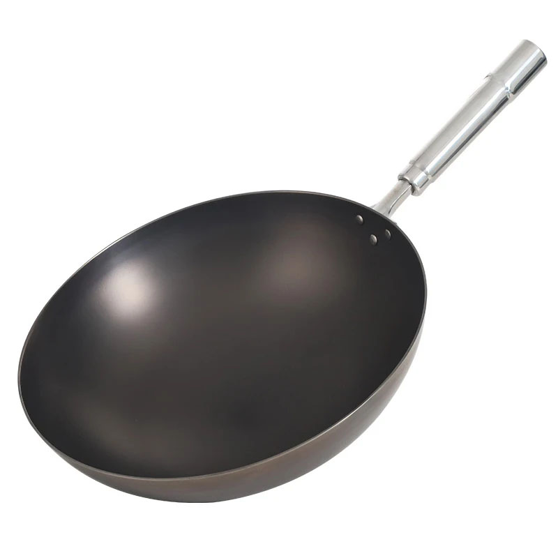 Pure Titanium Wok 36cm Wok Pan Woks & Stir-Fry Pans No Chemical Coated Wok For Gas Stoves Round Bottom Titanium Wok