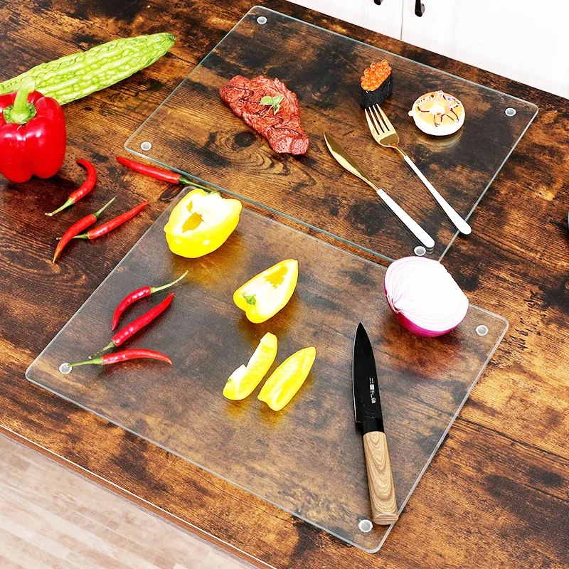 Plexiglass Glass Acrylic Anti-slip Transparent Cutting Board Food 