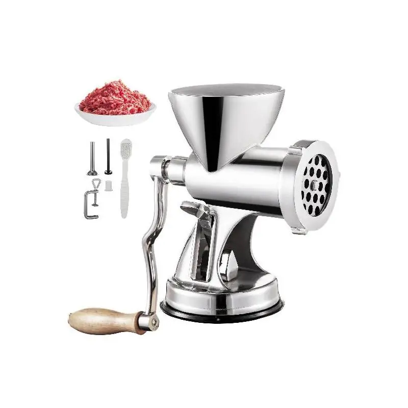 Manual Mini Meat Grinder Stainless Steel Hand Suction Cup Base & Clamp For Vegetables Grinding & Sausage Stuffing