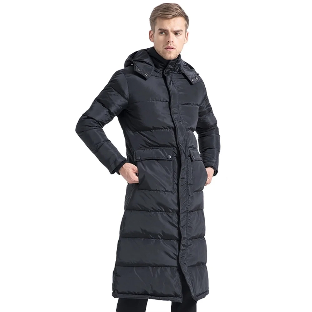 Men Down Jackets Long Homme Coat Thicken Snow Coats Hooded Warm Men Clothing