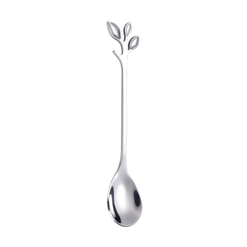 Creative Personality Stainless Steel Gold Spoons Tree Leaf Spoon Coffee Spoon Tea Spoon Home Restaurant Dessert Cucharas