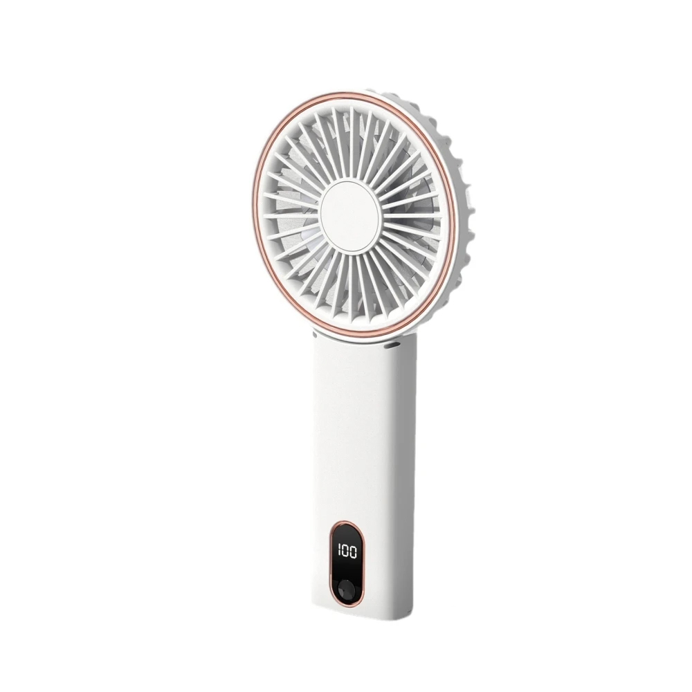 Handheld Ultra Slim Mini Fan Portable USB Charging Halterneck Digital Display Foldable Desktop Small Fan