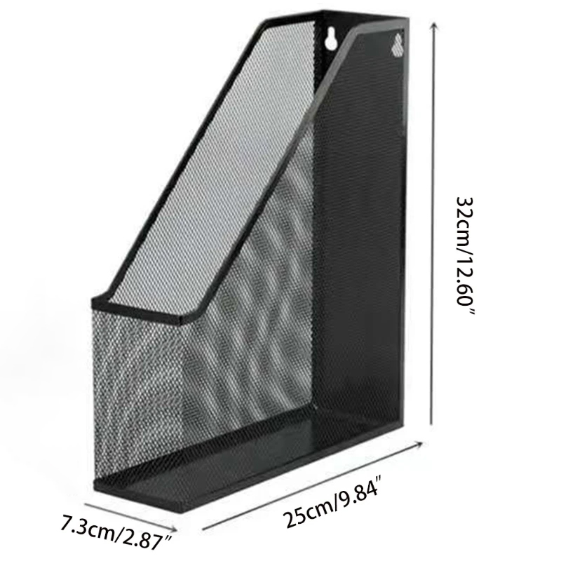 Wall-Mounted Wire Mesh Magazine Holder: Paper Book Document Storage, Shelf for Home and Office, Keep Your Reading Materials Organized