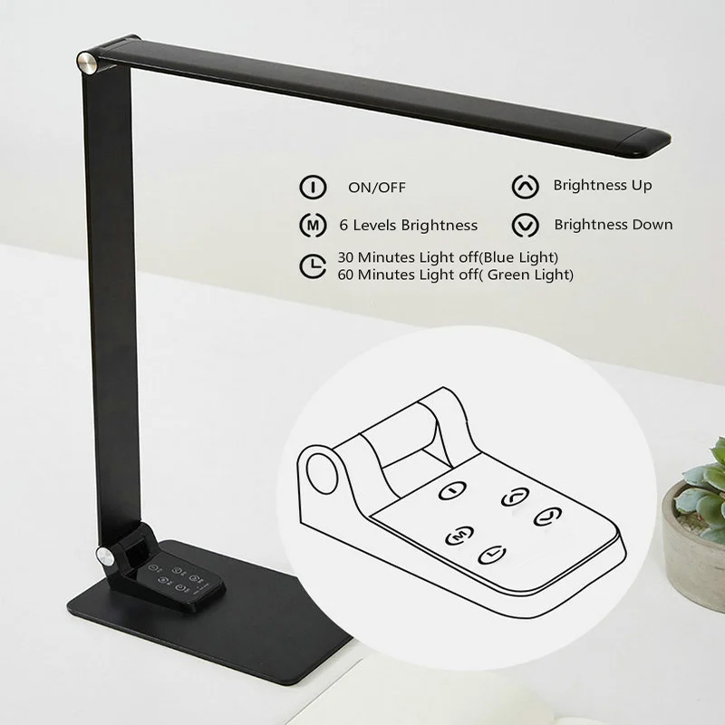 Iron LED Touch Control Modern Minimalist Desk Lamp For Office And Study