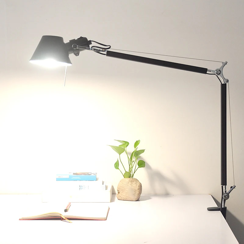 Modern Swing Long Arm Desk Lamp With Clip Study Clip LED Desk Lamp Office Reading