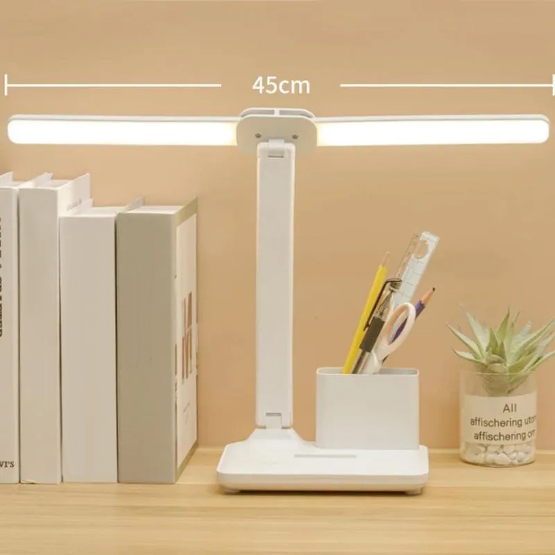 Desk Lamp LED Clip Dual/Single Head Flexible Gooseneck Touch Dimmable Plug-In USB Rechargeable