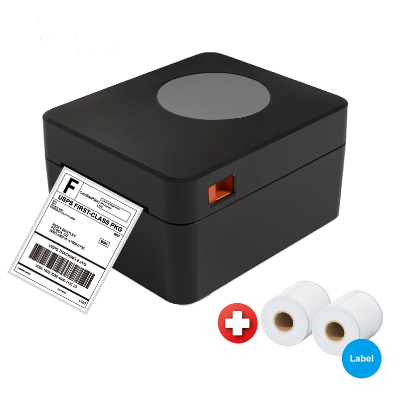 Thermal Label Printer USB Bluetooths Interface 4 Inch Shipping Label Printer Warehouse Desktop Sticker Printer Adhesiv