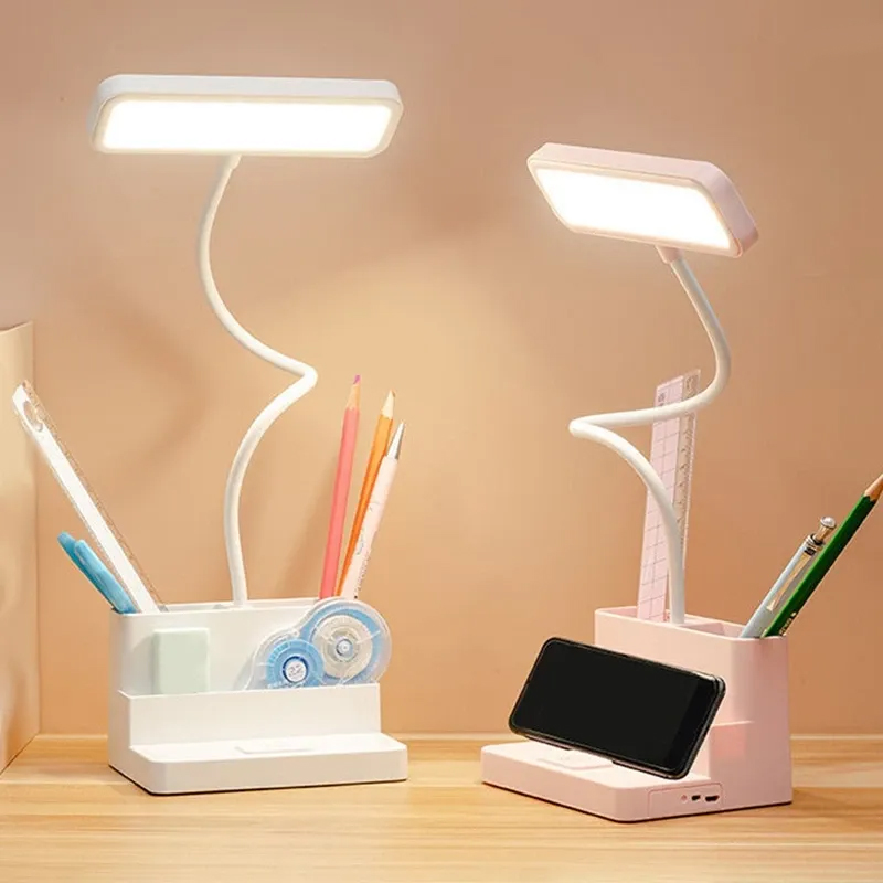 LED Lamp Multi-Functional Storage Eye Protection Stepless Dimming Desk Lamp