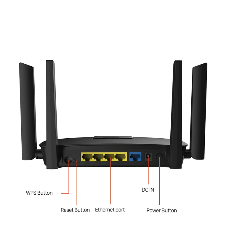 Wifi Router 1200Mbps 2.4/5G Wireless Router High Speed ​​Dual Band Gigabit Access Point Smart Home 4 LAN Ports