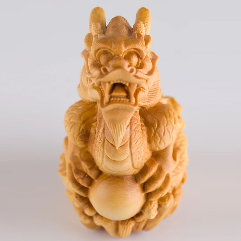 Boxwood Carvings Zodiac Dragon Crafts Solid ...