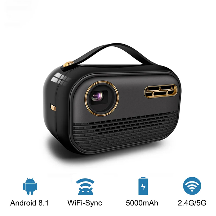 Mini Portable Home Party Theater For Smartphone 5000mah Battery 5G WIFI Bluetooth LED Projector