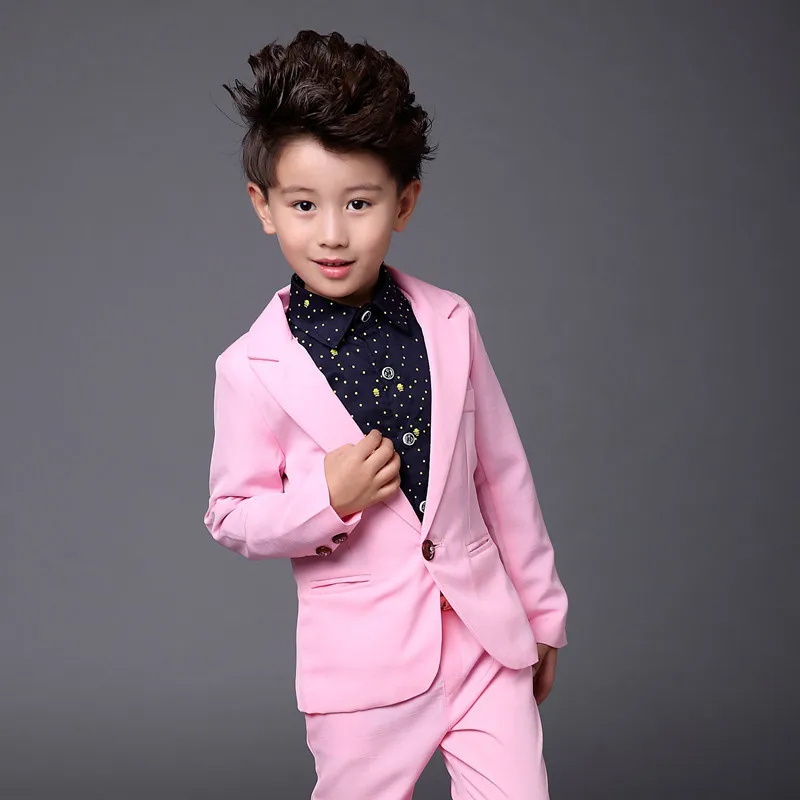 Boys Wedding Suit Kids Jacket Pants 2 Piece Set Performance Formal Suit Kids School Graduation Suit Girls Piano Ceremony Costume