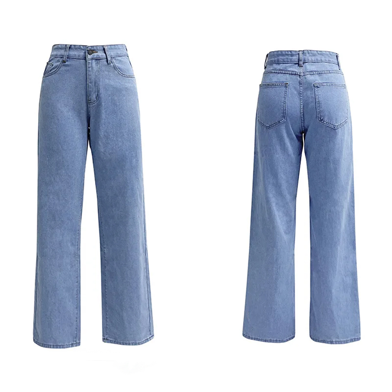 Women's Stretch Washed Jeans Autumn And Winter Casual Fashion Straight Trousers Trendy Street