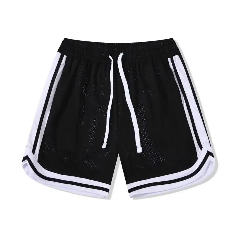 Men's Mesh Basketball Training Shorts Sports Knitted Fitness Shorts Summer Beach Quick Dry Jogging Shorts