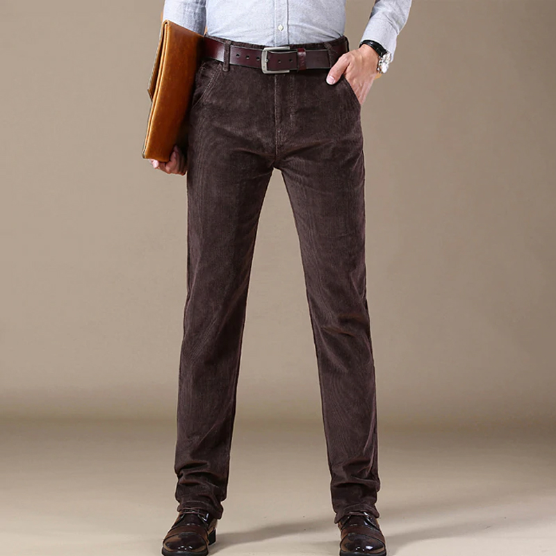 Men's Autumn And Winter Corduroy Casual Pants Busi...