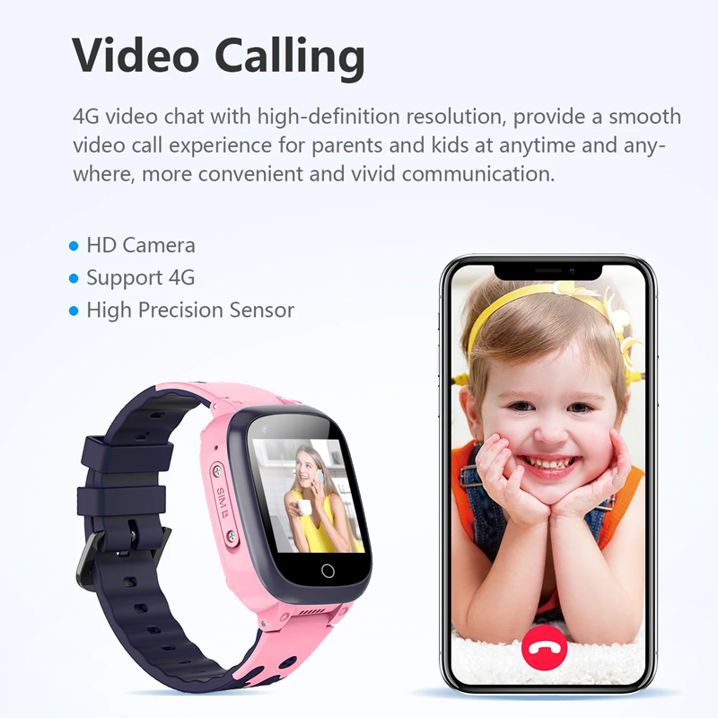 4G Waterproof Kids Smart Watch with SOS, WiFi, GPS, Camera, Video Call and Body Temperature Monitor for Boys and Girls