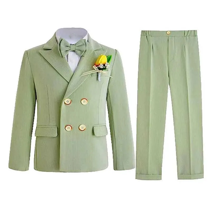 Suits Children Photography Suit Flower Boys Formal Ceremony Costume Baby Kids Birthday Wedding Party Dress Performance Tuxedo Wear