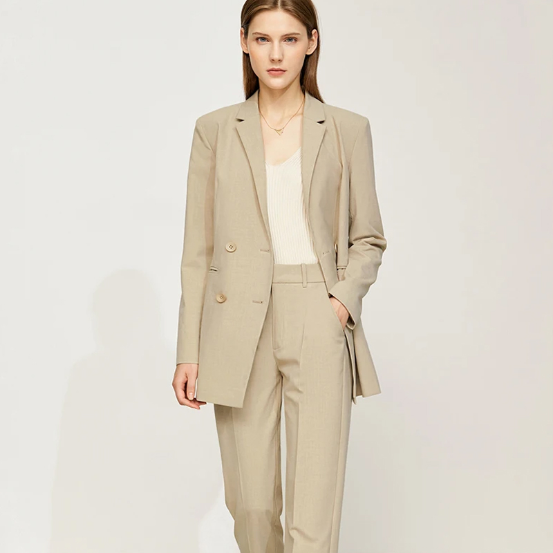 Minimalist Office Women's Blazers High Waisted Pants Jackets Women's Pants