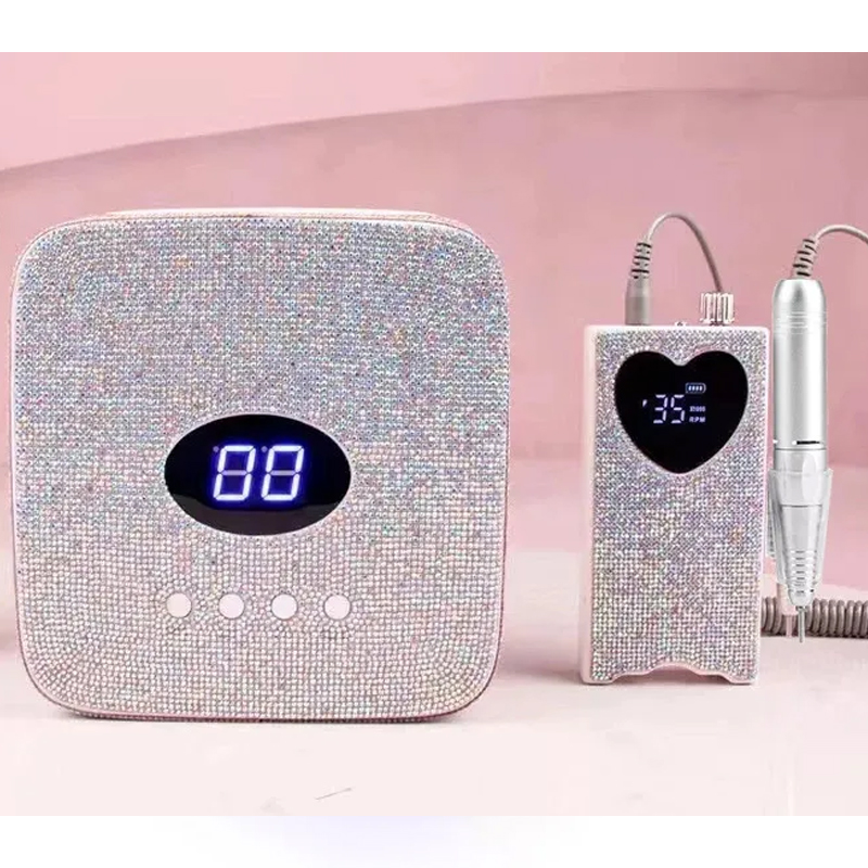 Glitter Manicure Nail Polish Dryer Rhinestone Lamp Uv Led Lamp And Drill Supplies Set