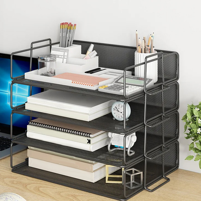 Tieyi Multi-layer File Rack, Office Desktop Bookshelf, Folder, Office Supplies Storage Rack