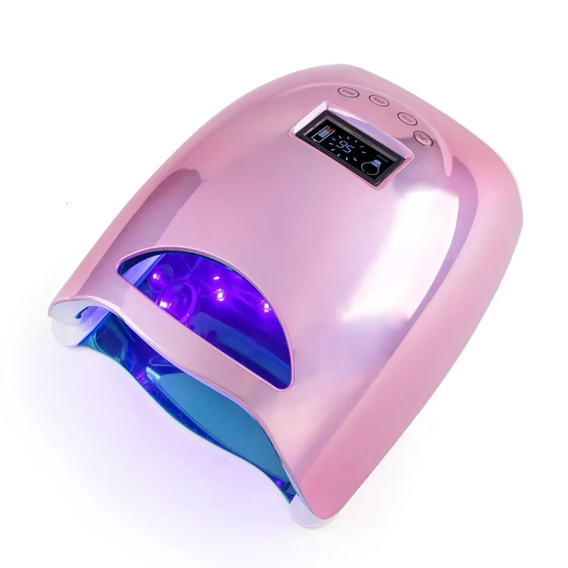 Electroplating Pink 48W Cordless UV LED Nail Lamp Manicure Rechargeable Battery Nail Dryer Curing Gel Polish Lamp