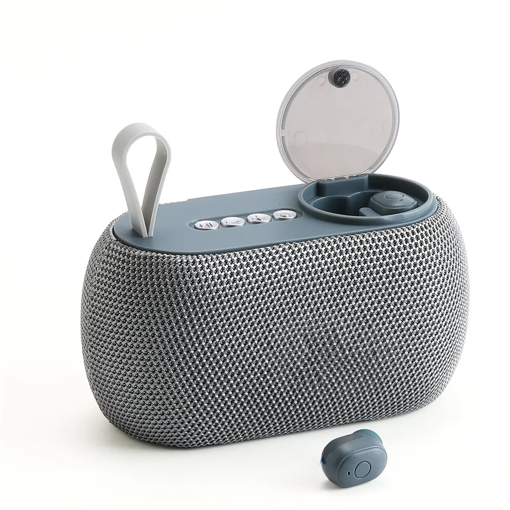 2 In 1 Mobile Music Dj Loud Stereo Blue Tooth Earbuds And Speaker Box Mini Outdoor Wireless Portable Bluetooth Speakers